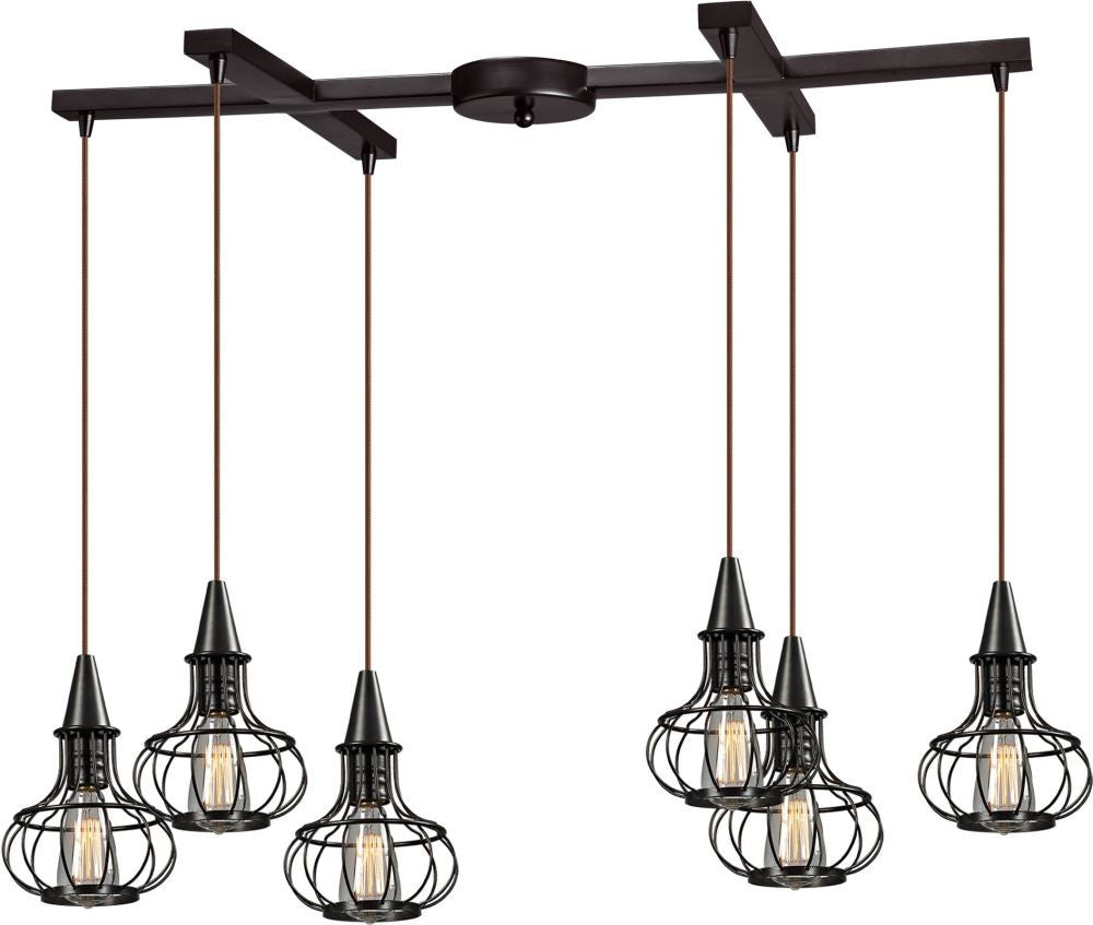 Yardley 6 Light Pendant In Oil Rubbed Bronze