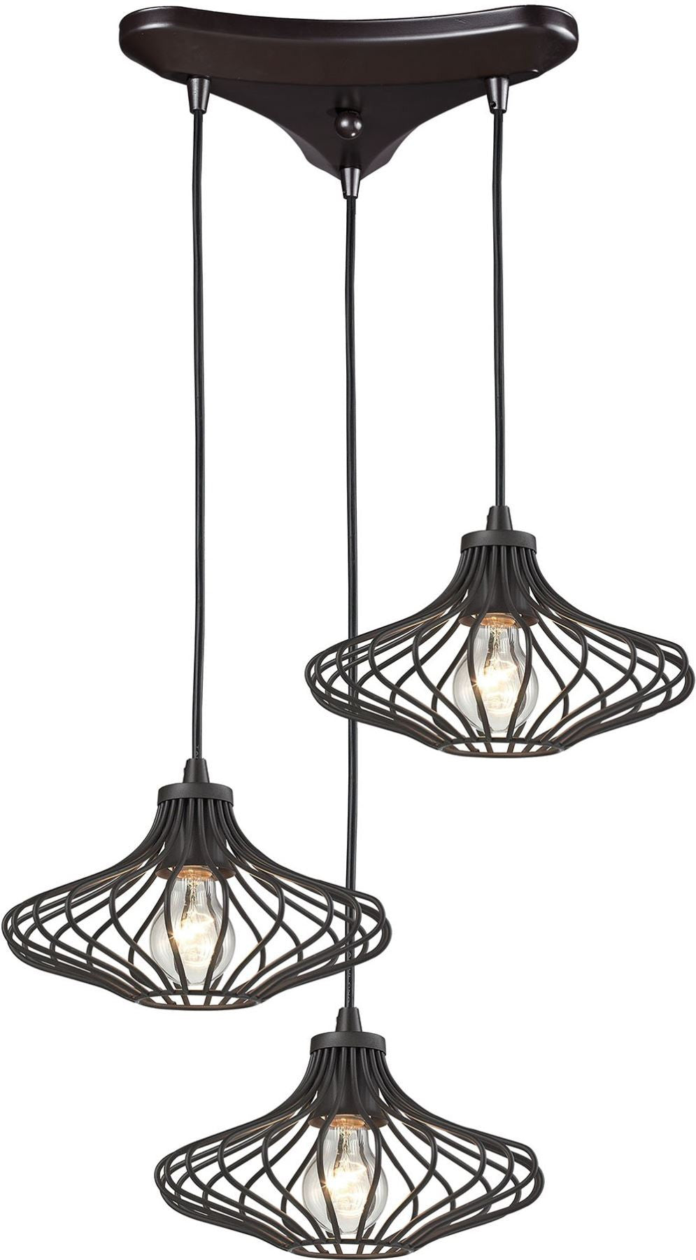 Yardley 3 Light Pendant In Oil Rubbed Bronze
