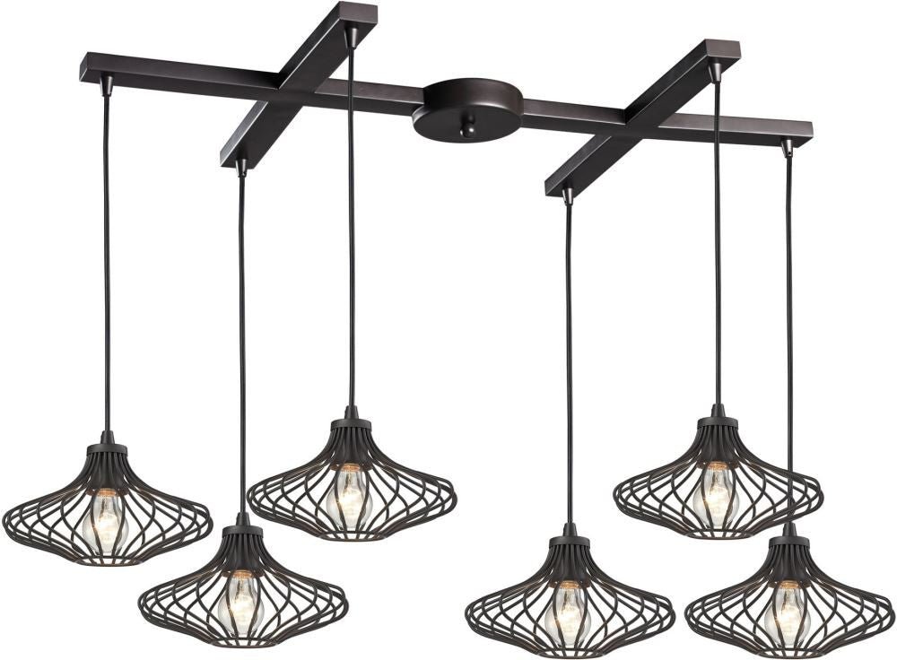 Yardley 6 Light Pendant In Oil Rubbed Bronze
