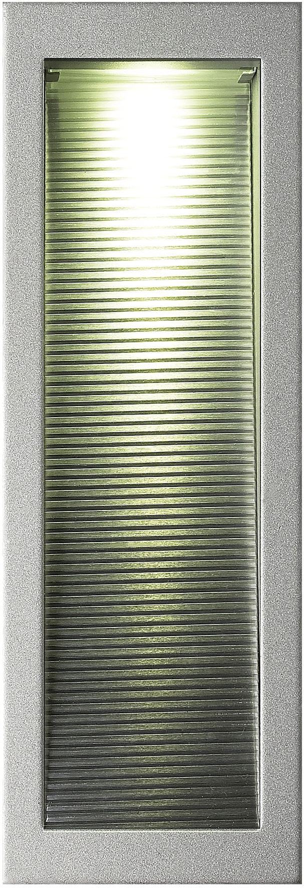 Scoop Rectangular Led Steplight For New Construction With Grey Trim and Corrugated Reflector