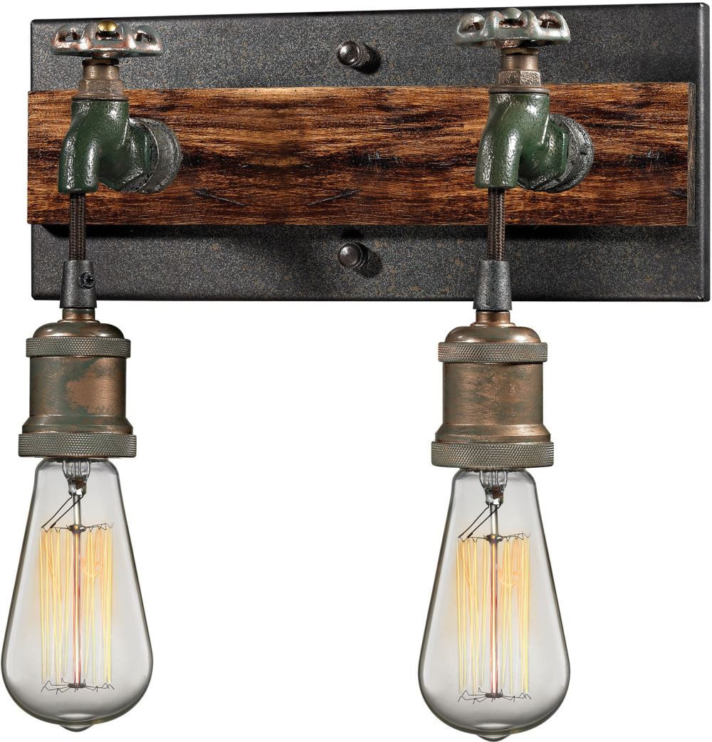 Jonas 2 Light Vanity In Weathered Multitone
