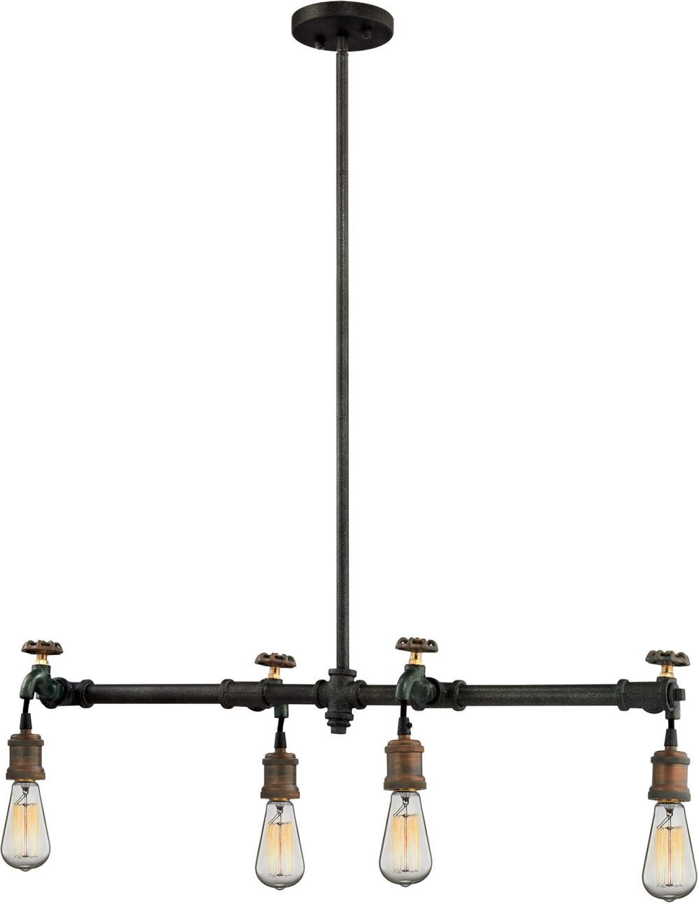 Jonas 4 Light Chandelier In Weathered Multitone
