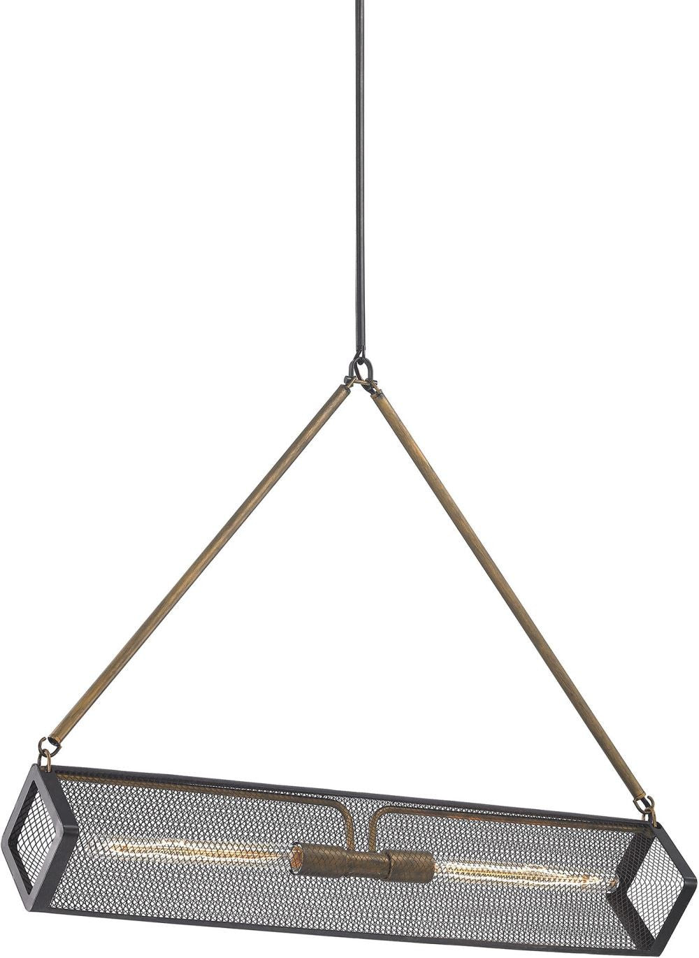 Donovan 2 Light Chandelier In Wrought Iron Black and Antique Gold
