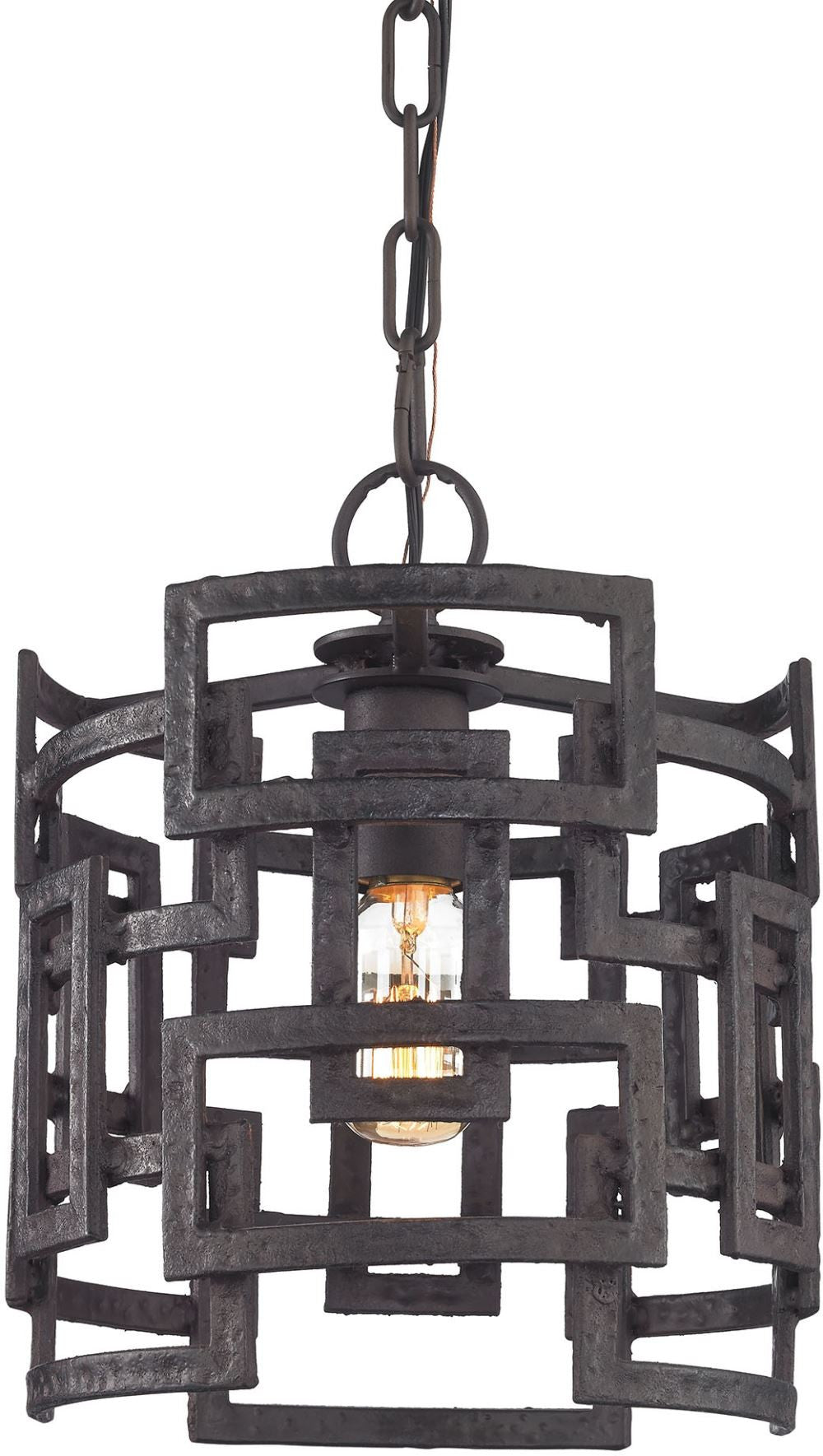 Garriston 1 Light Pendant In Clay Iron