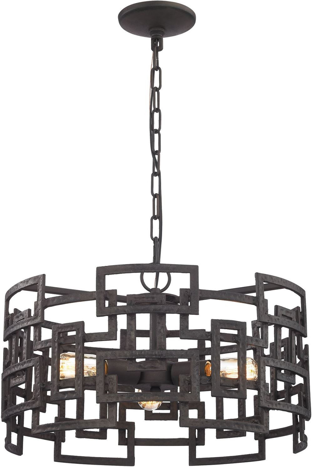 Garriston 3 Light Chandelier In Clay Iron