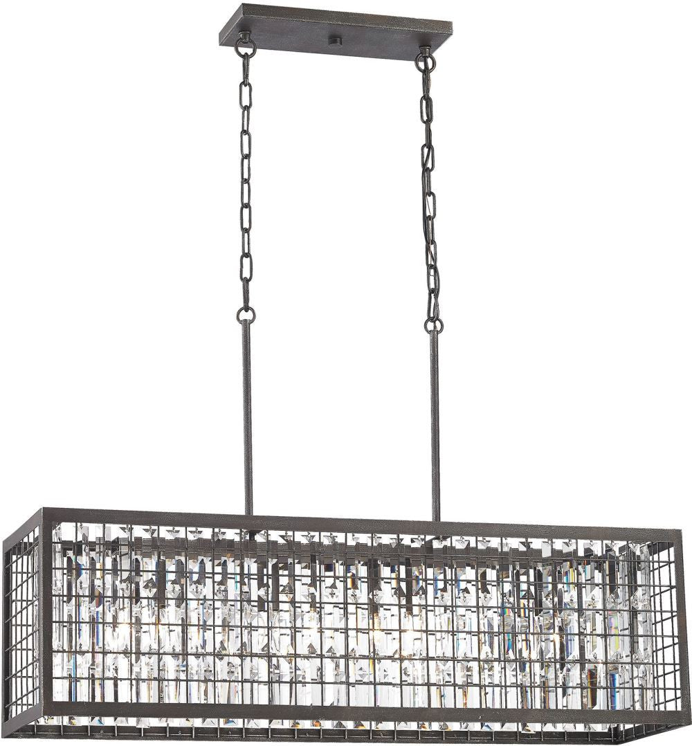 Nadina 4 Light Chandelier In Silverdust Iron