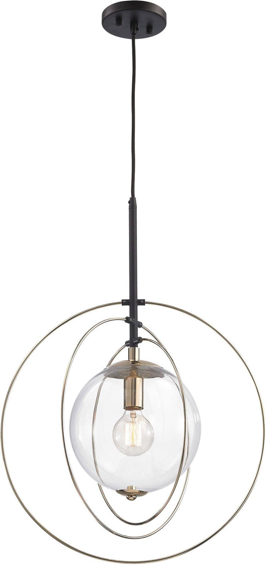 Zonas 1 Light Chandelier In Polished Gold and Oil Rubbed Bronze