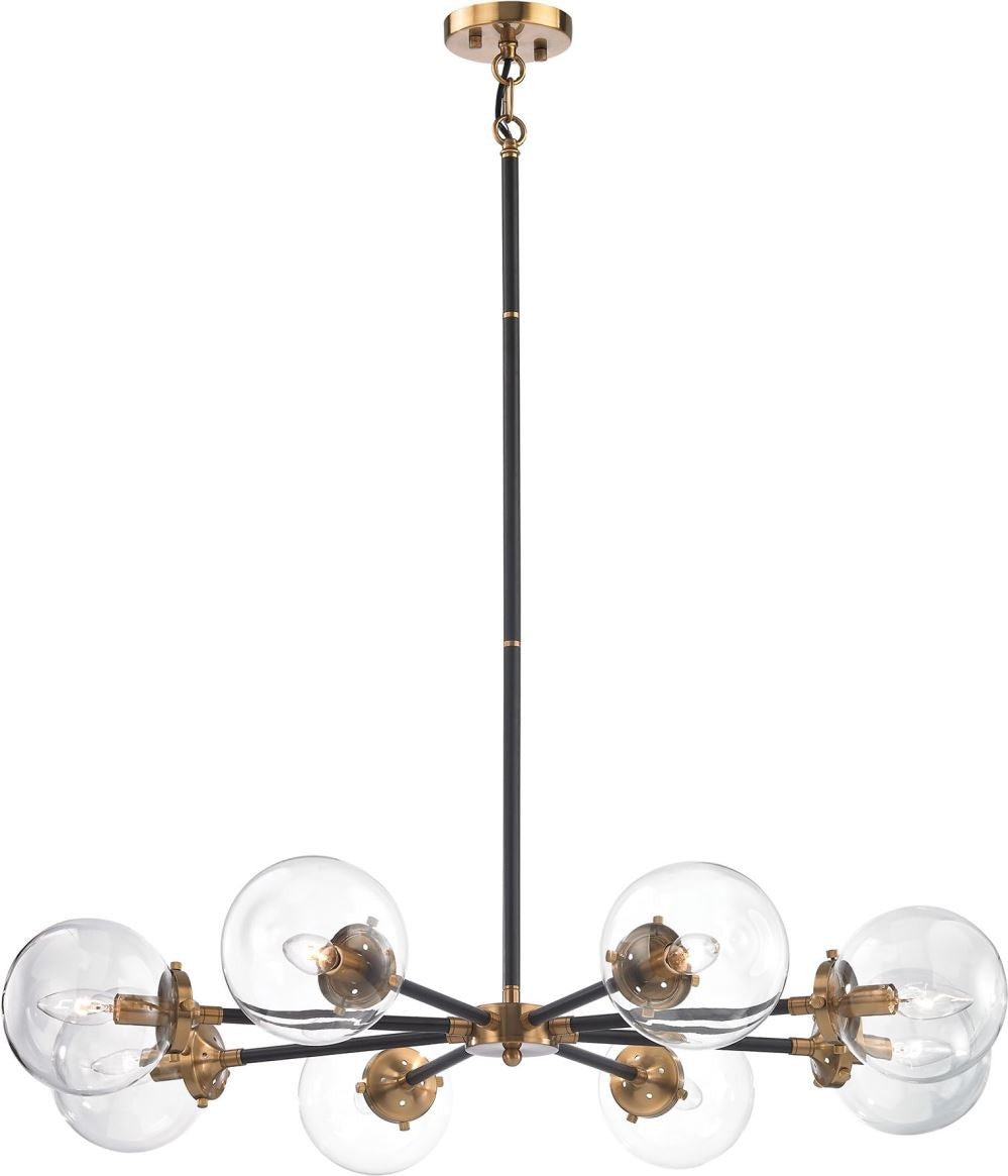 Boudreaux 8 Light Chandelier In Matte Black and Antique Gold