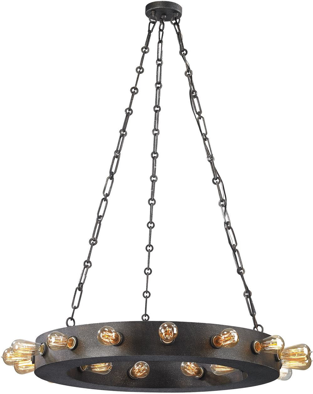 Venue 24 Light Chandelier In Speckled Iron
