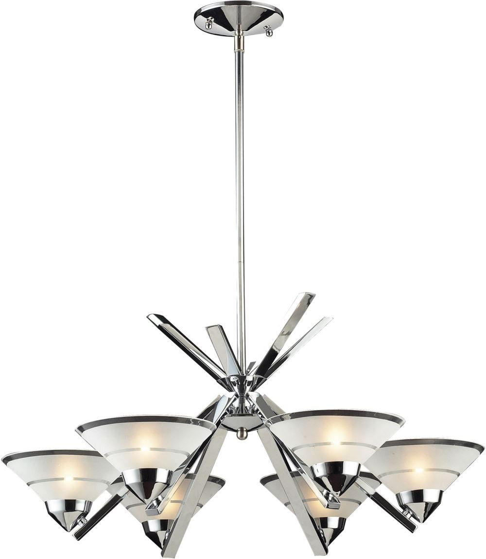 Refraction 6 Light Chandelier In Polished Chrome