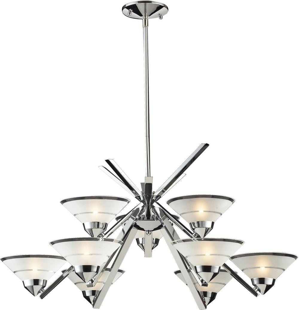 Refraction 9 Light Chandelier In Polished Chrome