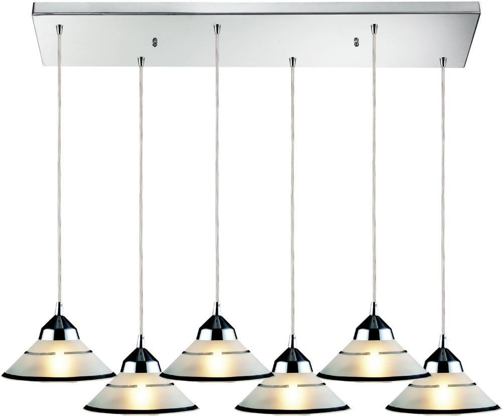 Refraction 6 Light Pendant In Polished Chrome