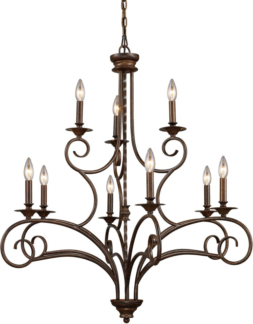 Gloucester 9 Light Chandelier In Weathered Bronze