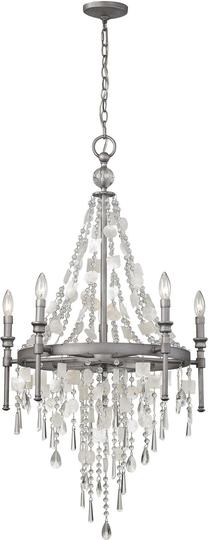 Alexandra 5 Light Led Chandelier In Weathered Zinc