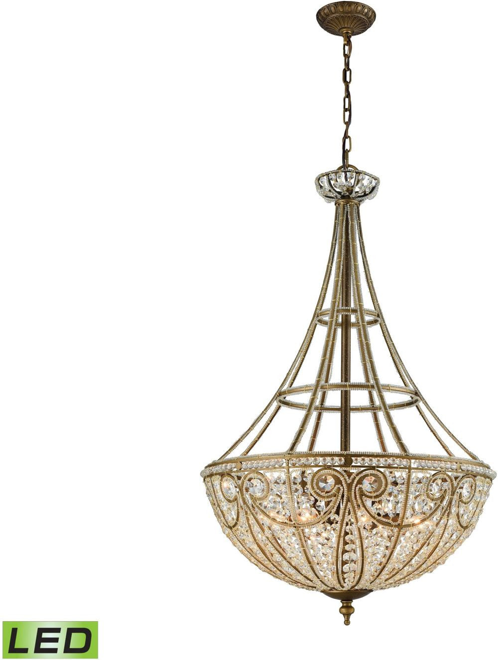 Elizabethan 8 Light Led Pendant In Dark Bronze