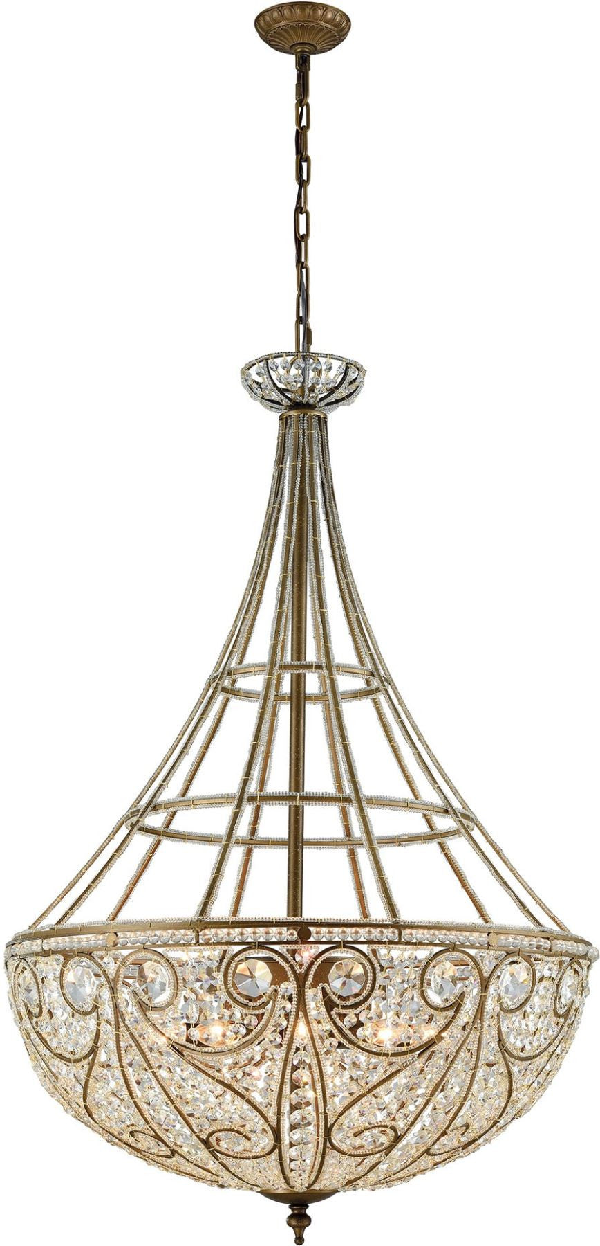 Elizabethan 10 Light Pendant In Dark Bronze