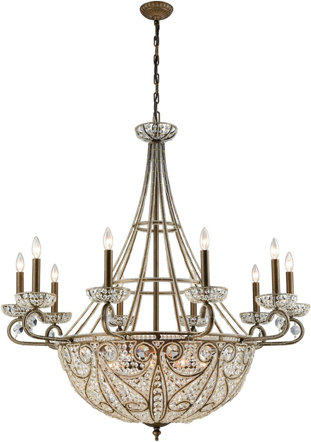 Elizabethan 18 Light Chandelier In Dark Bronze