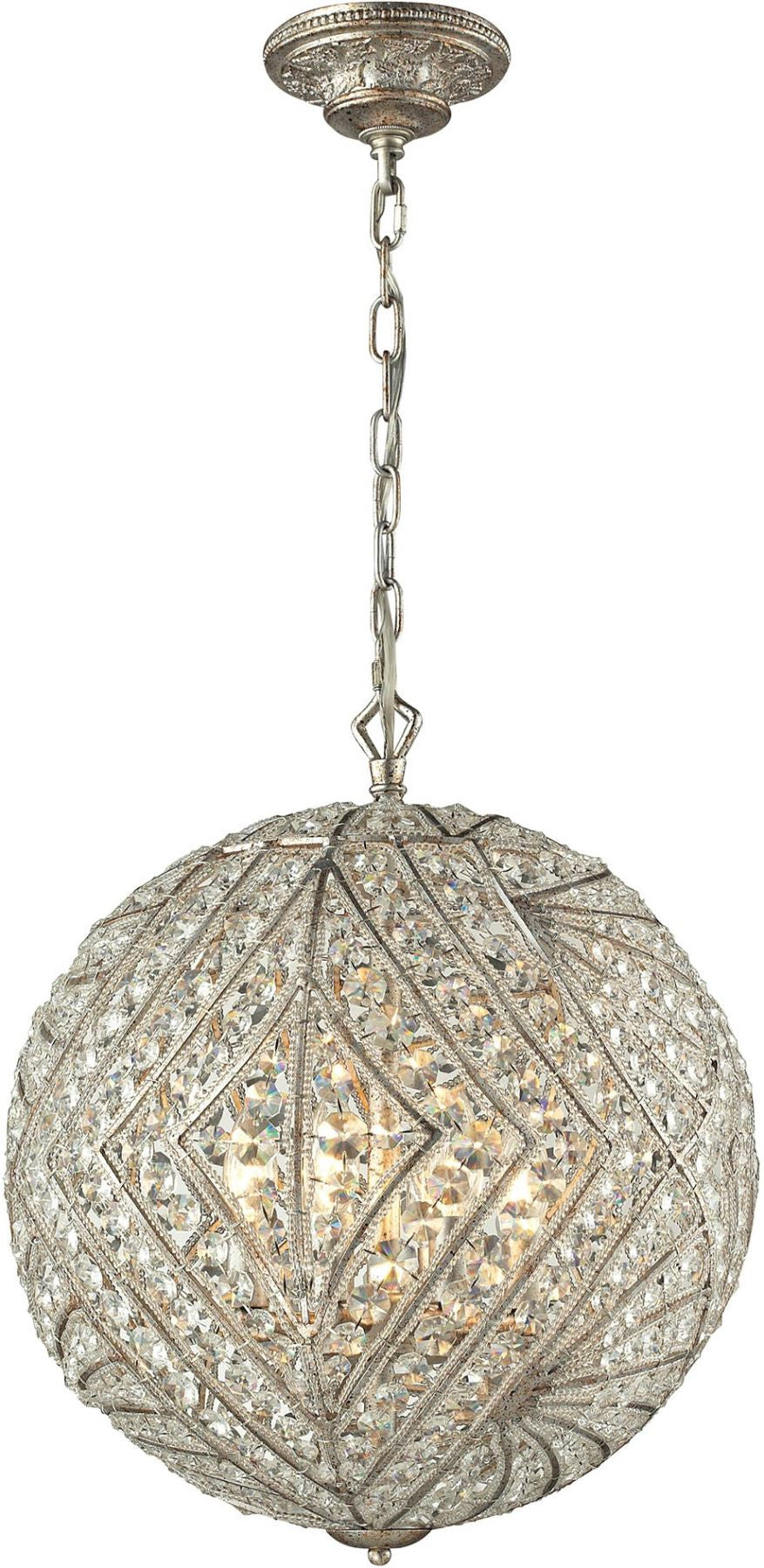 Renaissance 8 Light Pendant In Sunset Silver