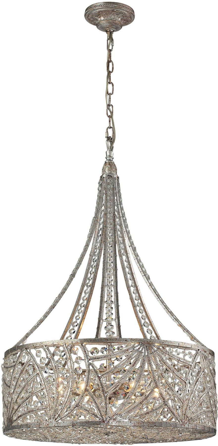 Renaissance 6 Light Pendant In Sunset Silver