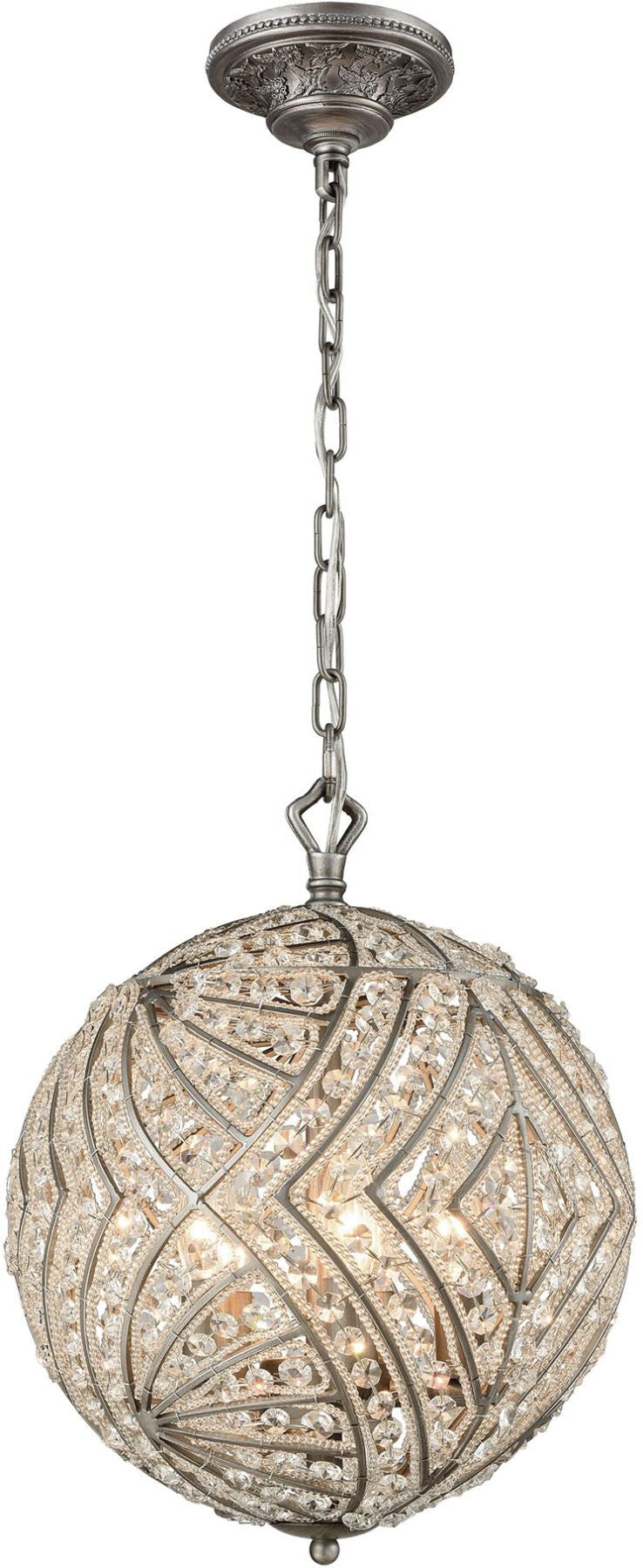 Renaissance 5 Light Chandelier In Weathered Zinc