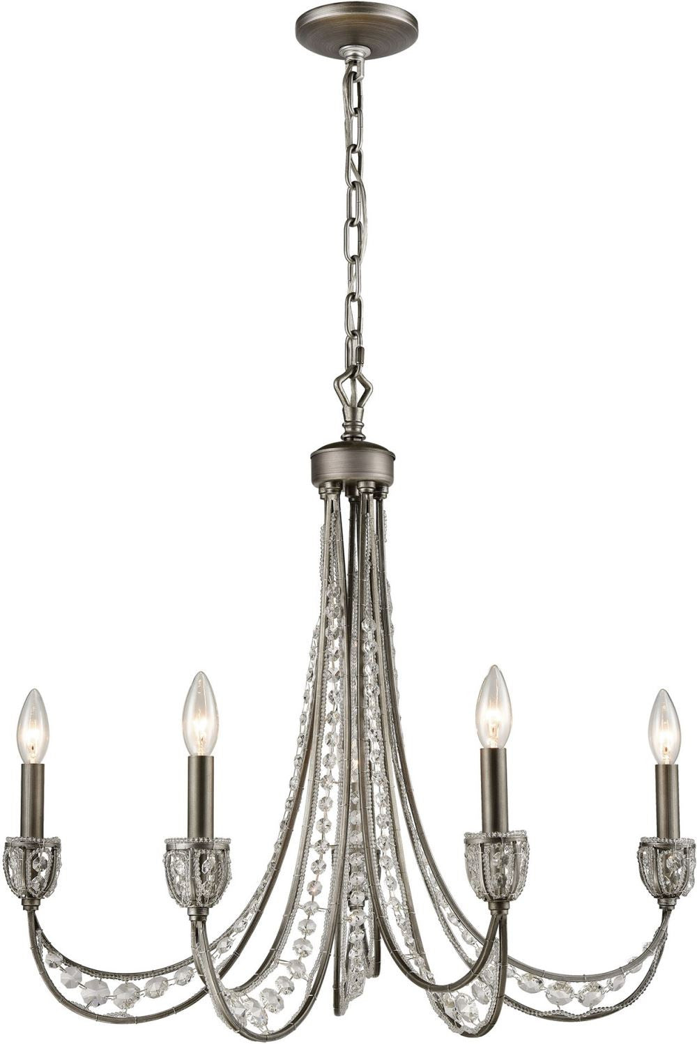 Renaissance 5 Light Chandelier In Weathered Zinc