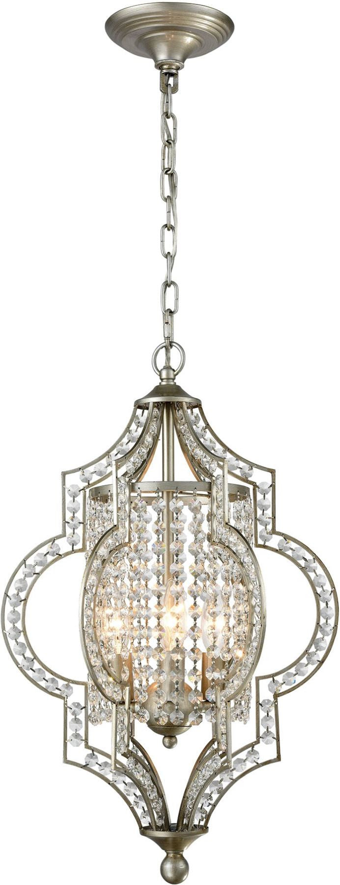 Gabrielle 3 Light Chandelier In Aged Silver
