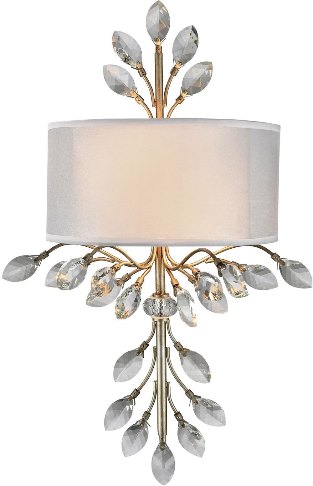 Asbury 2 Light Led Wall Sconce In Aged Silver
