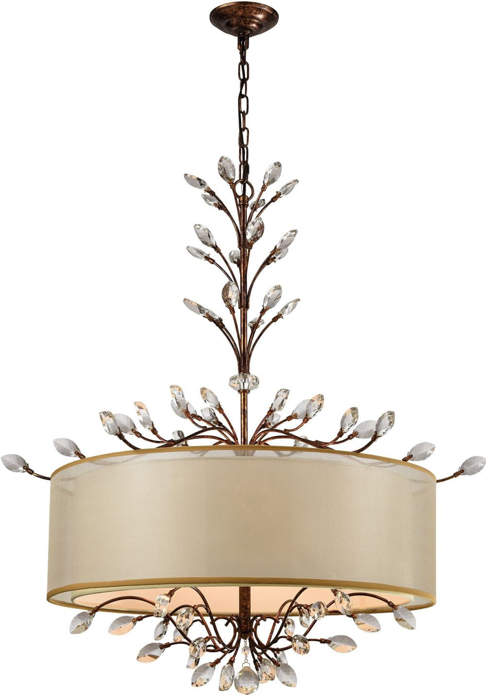 Asbury 6 Light Led Chandelier In Spanish Bronze