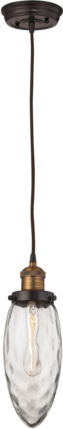 Owen 1 Light Pendant In Oil Rubbed Bronze and Antique Brass