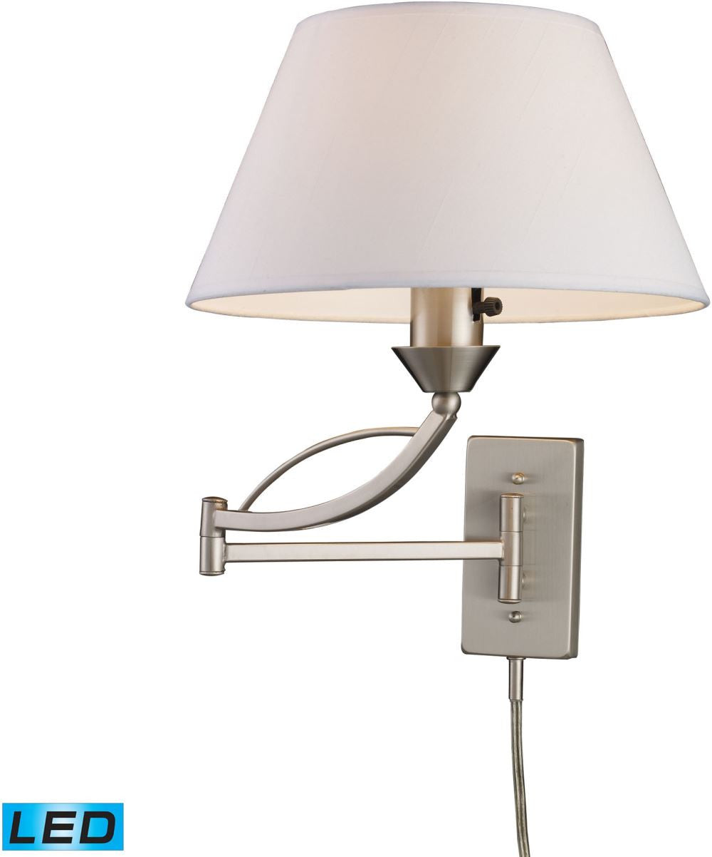 Elysburg 1 Light Led Swingarm Sconce In Satin Nickel