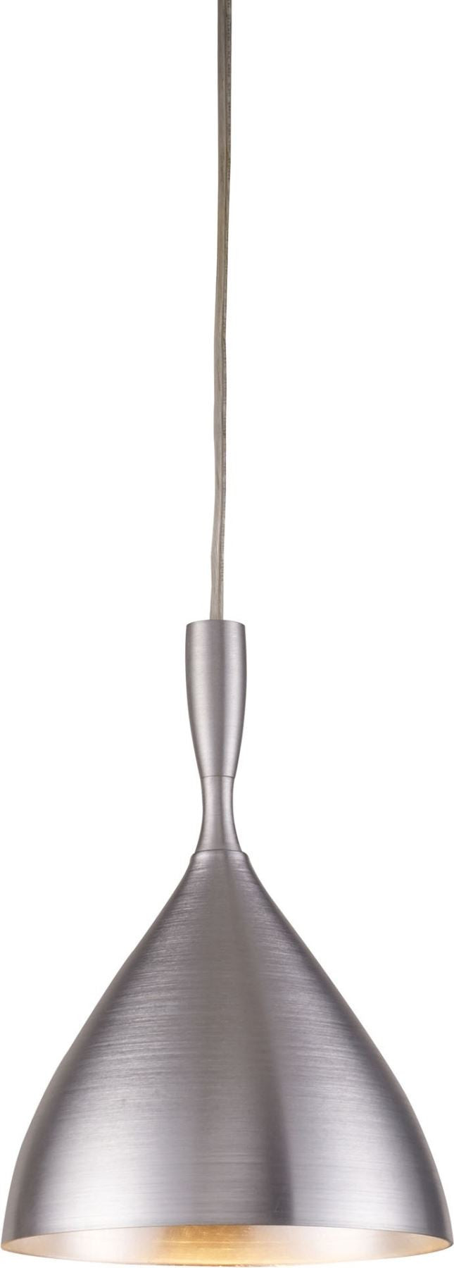 Spun Aluminum 1 Light Pendant In Satin Nickel