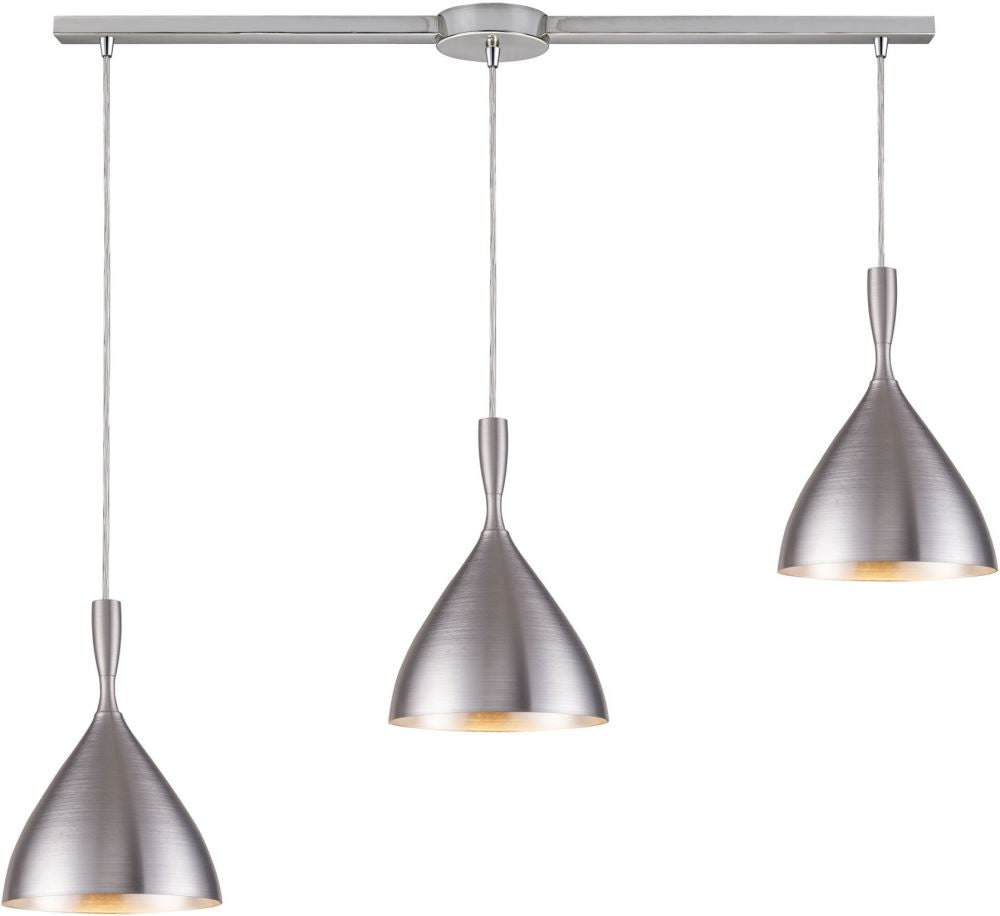 Spun Aluminum 3 Light Pendant In Aluminum