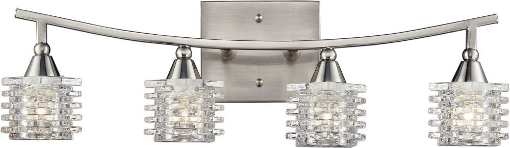 Matrix 4 Light Vanity In Satin Nickel and Clear Glass