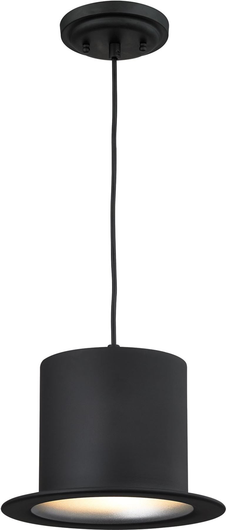Chapeau 1 Light Pendant In Matte Black