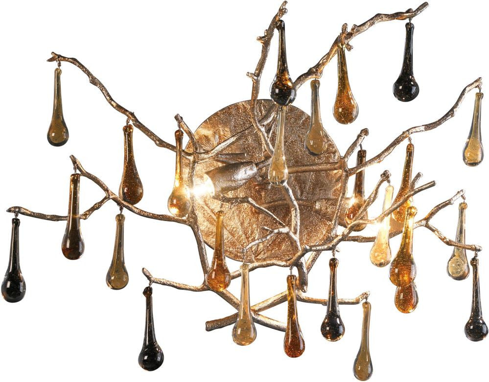 Bijou 2 Light Wall Sconce In Silver Leaf