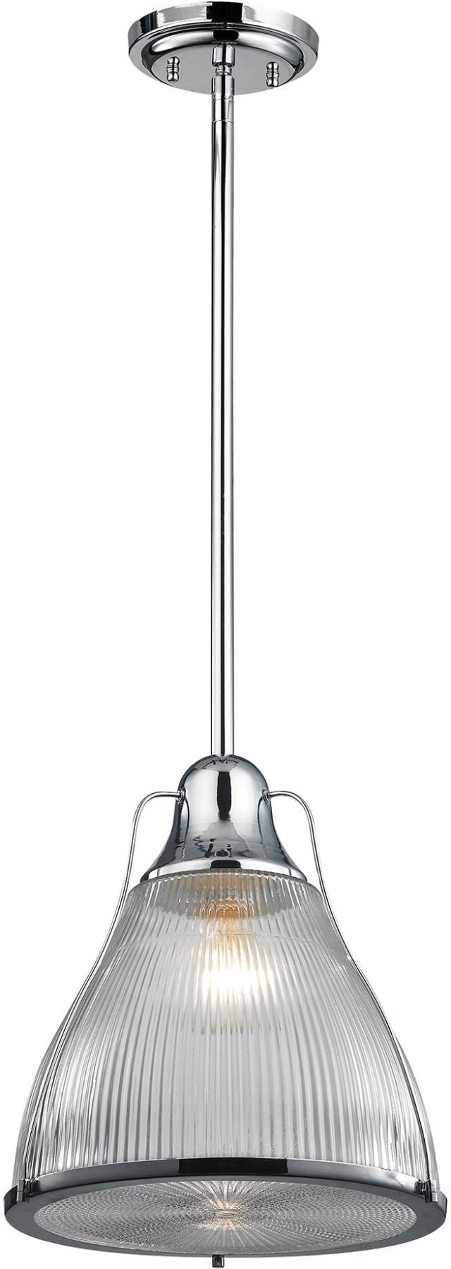Halophane 1 Light Pendant In Polished Chrome