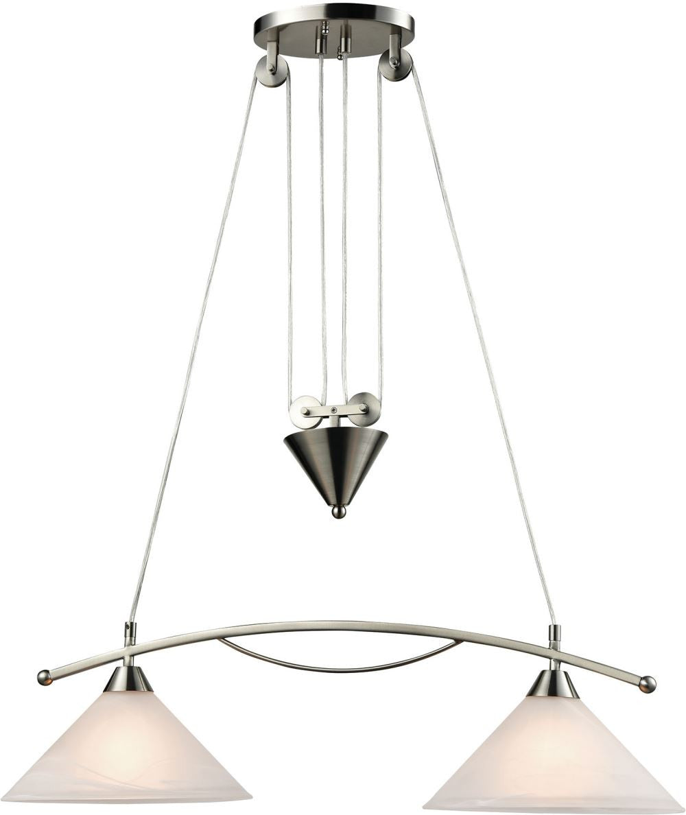 Elysburg 2 Light Island In Satin Nickel