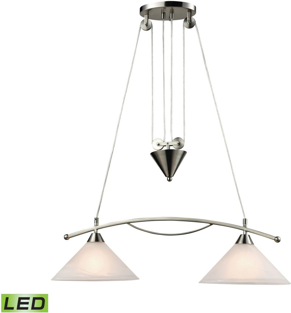 Elysburg 2 Light Led Island In Satin Nickel