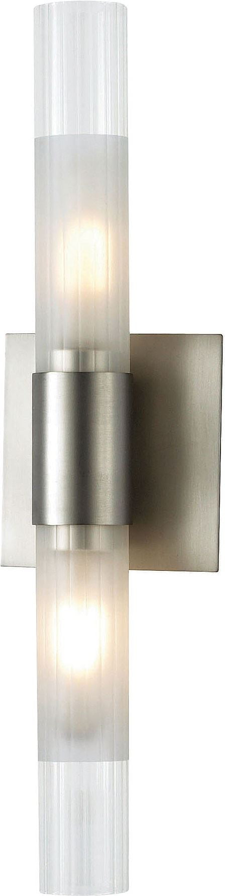 Regato Duo 2 Light Sconce In Satin Nickel With Clear and Frosted Glass