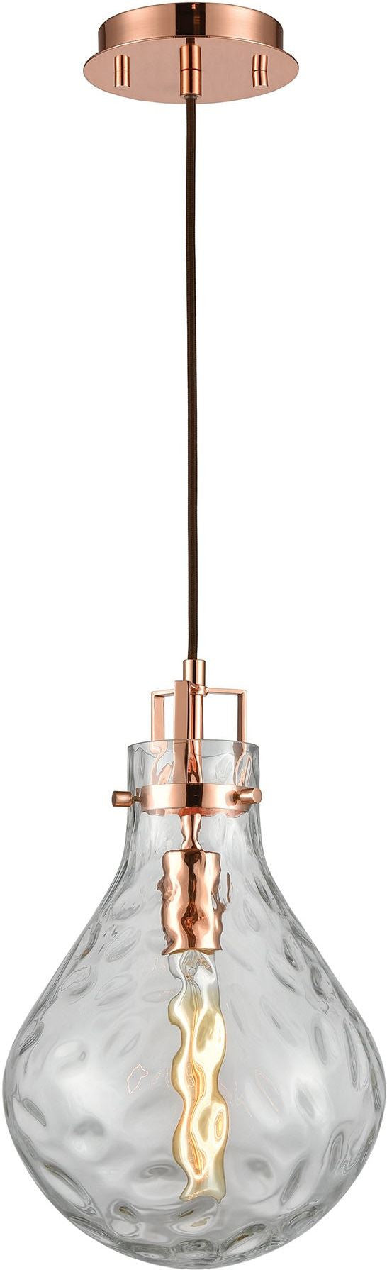 Dewdrop 1 Light Pendant In Polished Copper