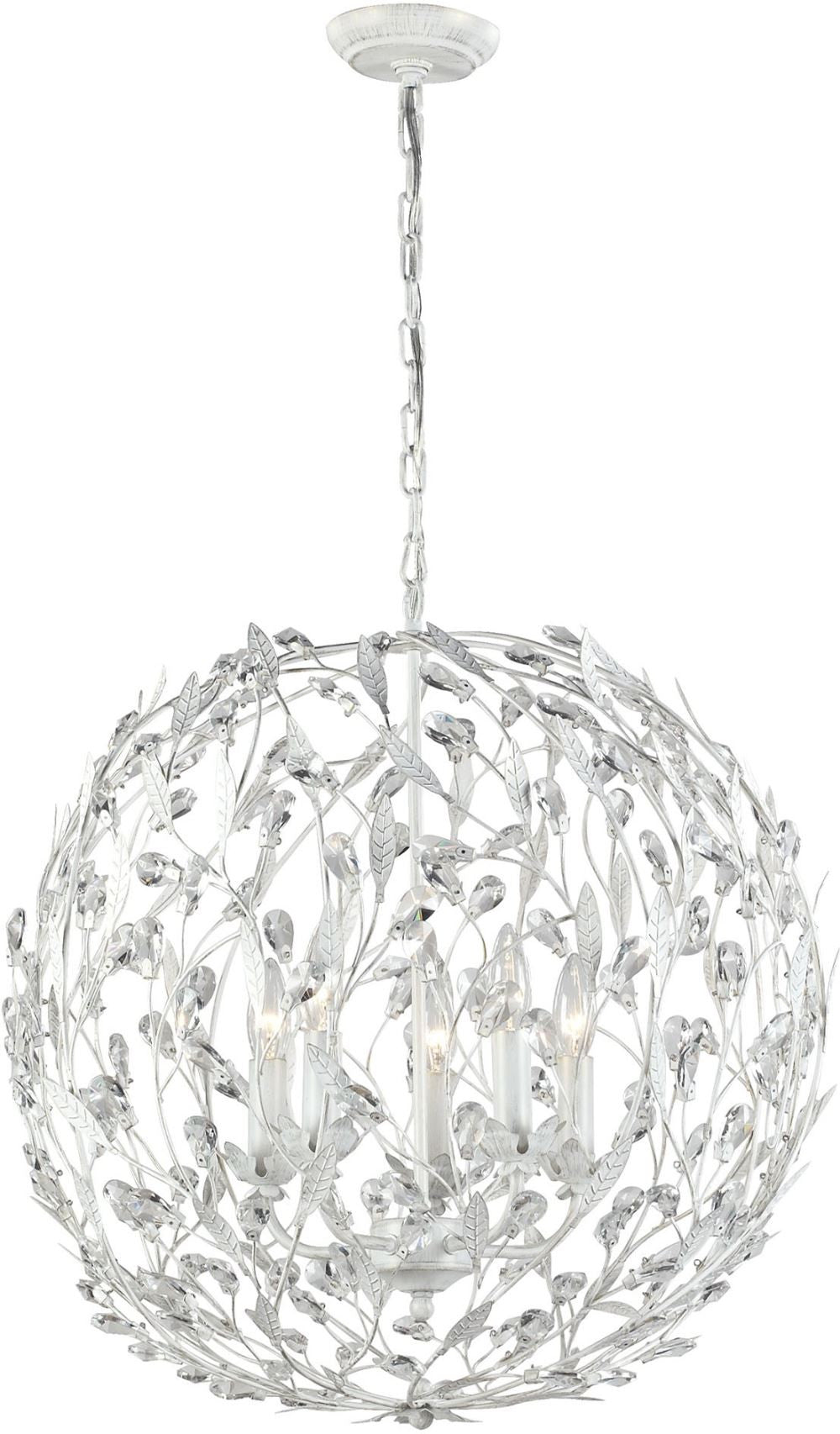 Circeo 5 Light Pendant In Antique White