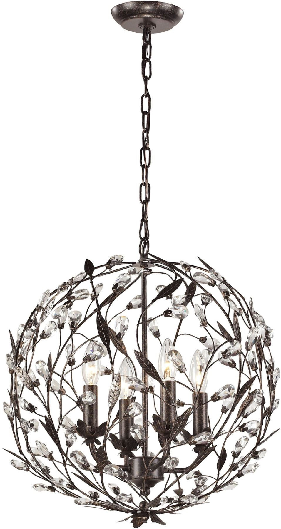 Circeo 4 Light Pendant In Deep Rust