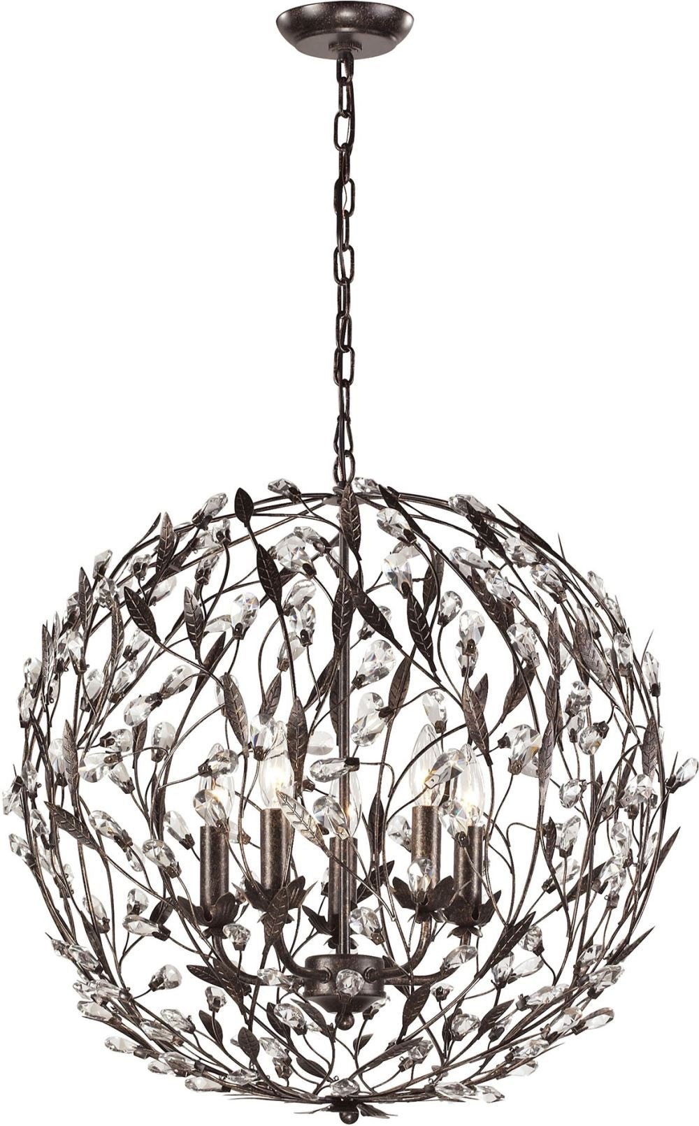 Circeo 5 Light Pendant In Deep Rust