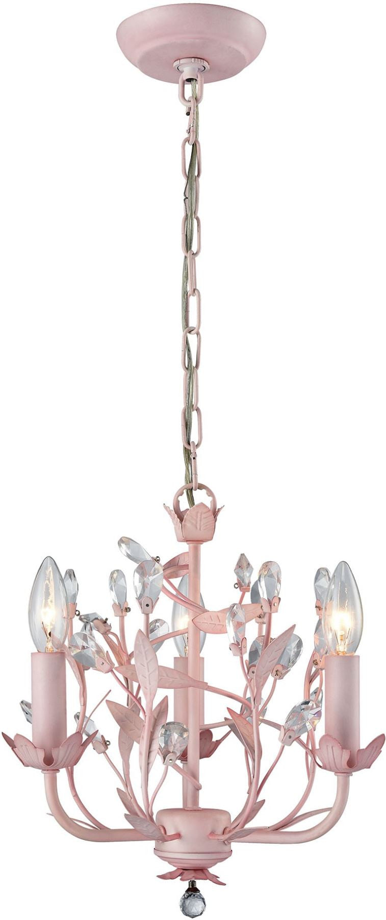 Circeo 3 Light Chandelier In Light Pink