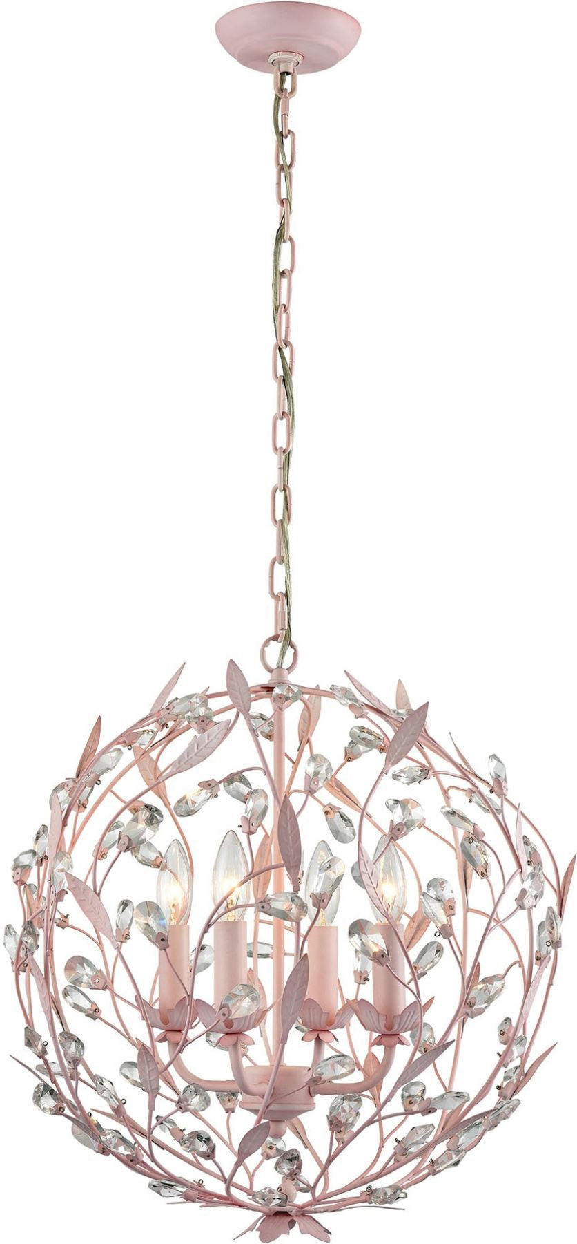Circeo 4 Light Chandelier In Light Pink
