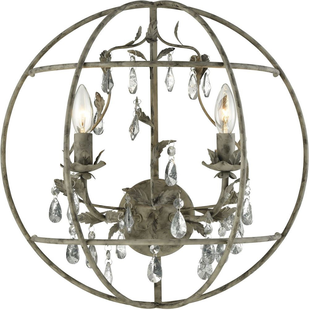 Bridget 2 Light Wall Sconce In Marble Gray