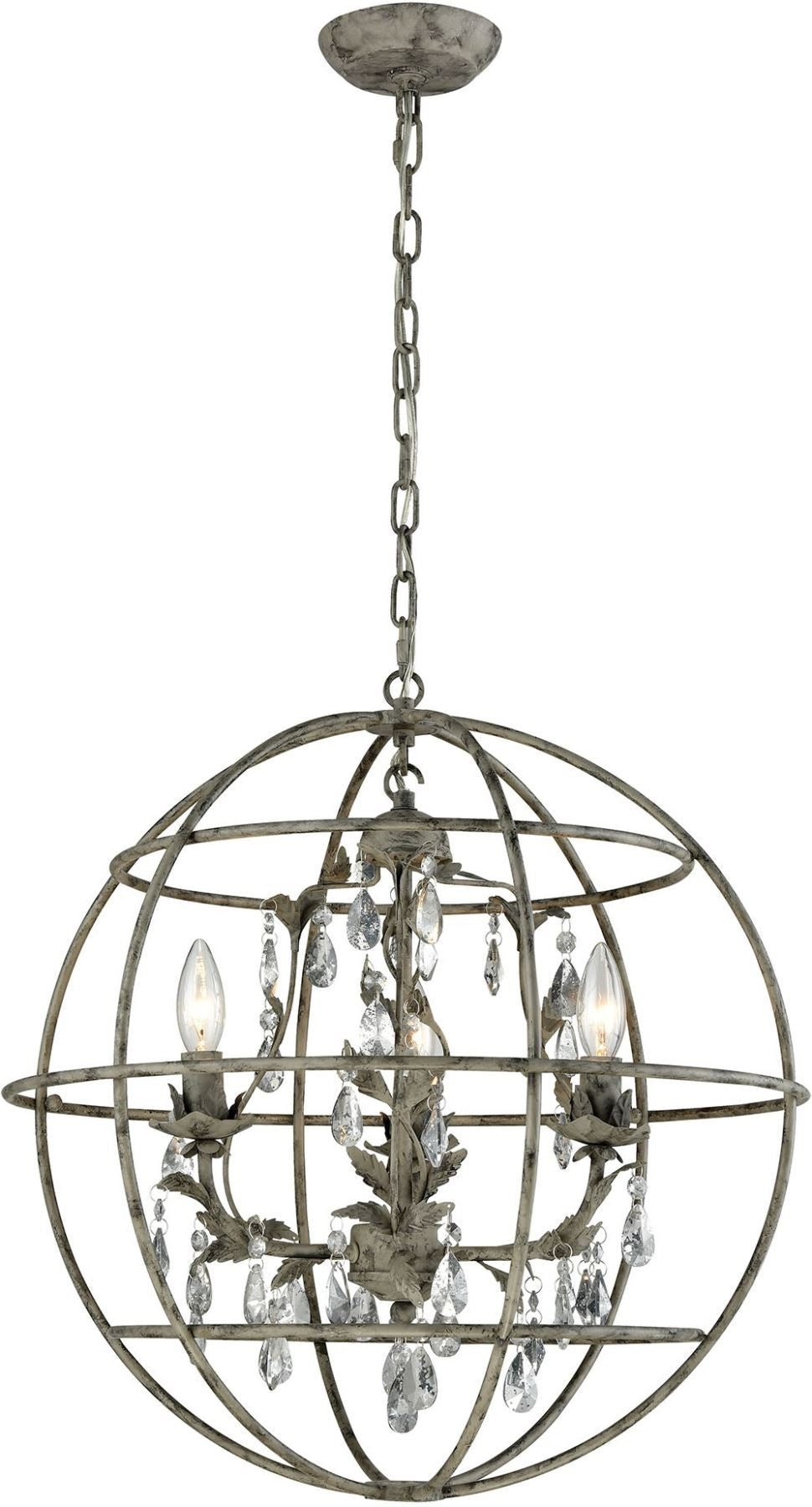 Bridget 3 Light Chandelier In Marbled Gray