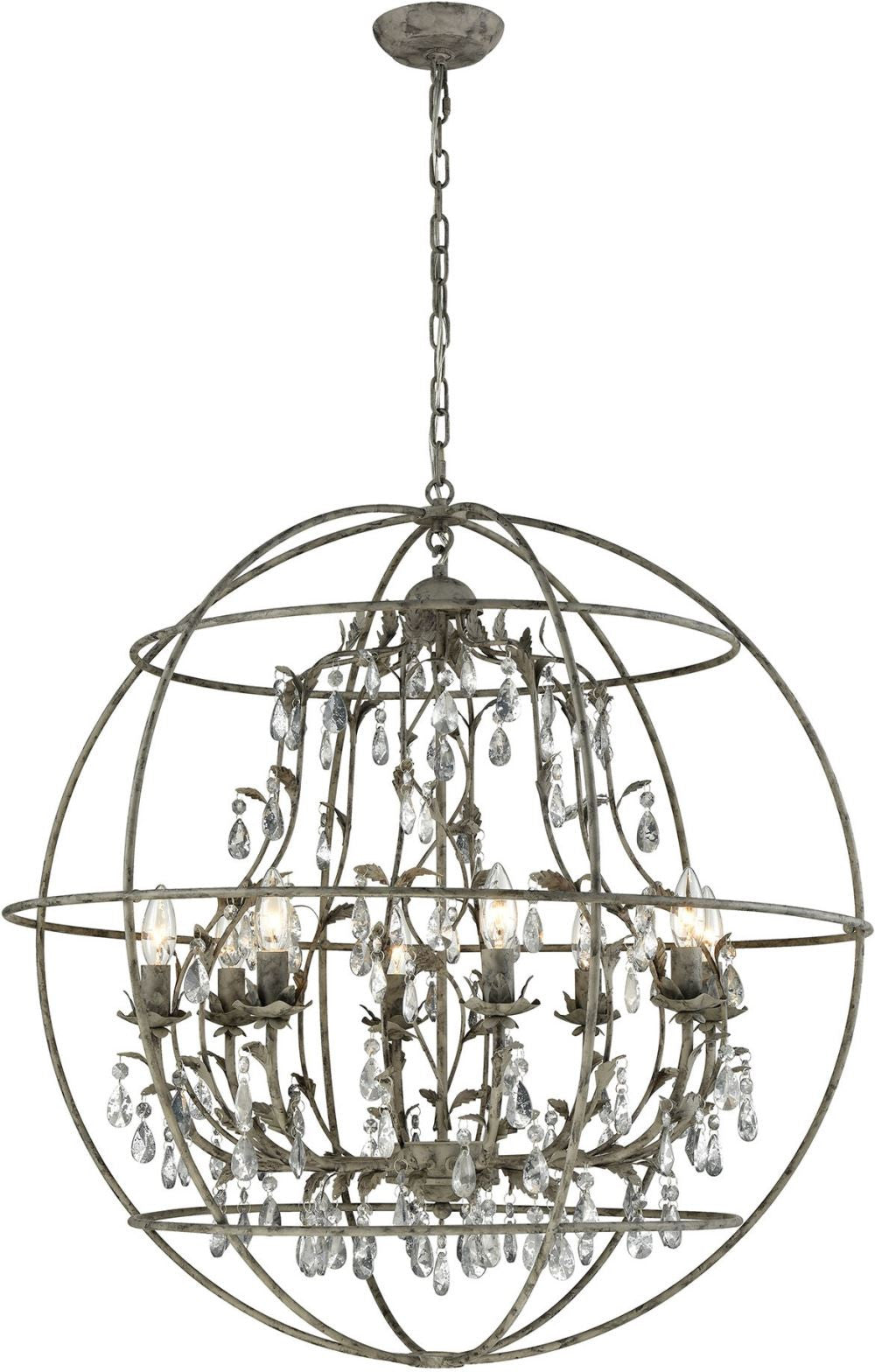 Bridget 8 Light Chandelier In Marble Gray