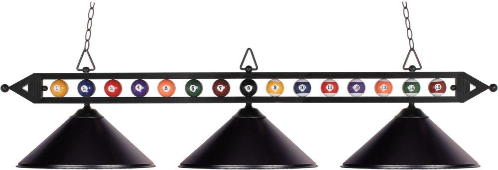 Designer Classics 3 Light Billiard In Matte Black