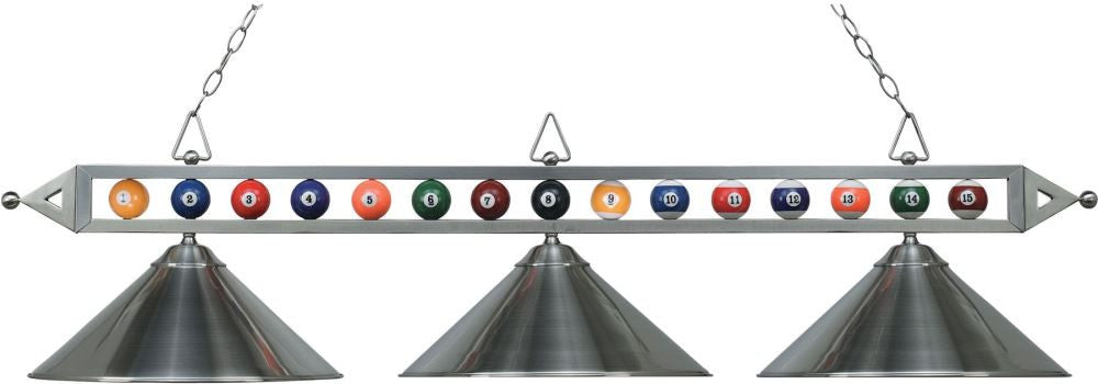 Designer Classics 3 Light Billiard In Satin Nickel